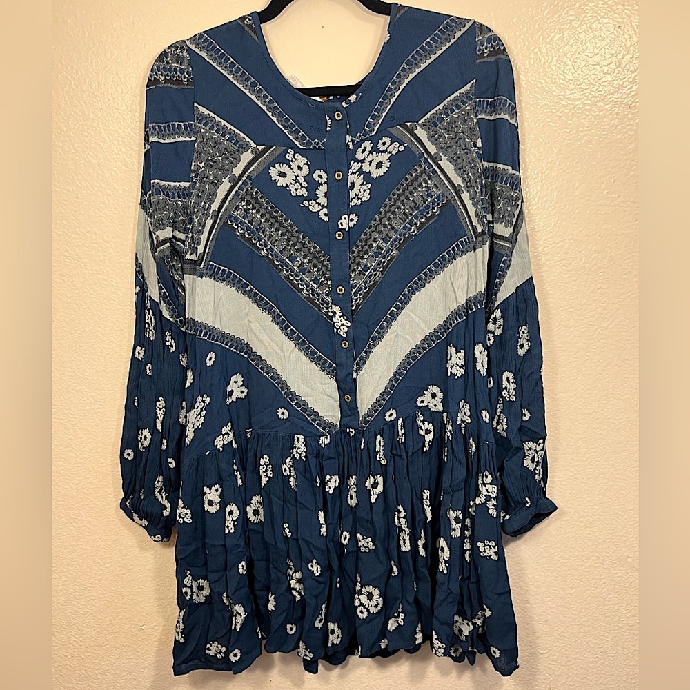 Free People From Your Heart A-Line Printed Dress XS